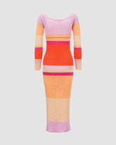 Colors of Summer – Schulterfreies, geripptes Kleid